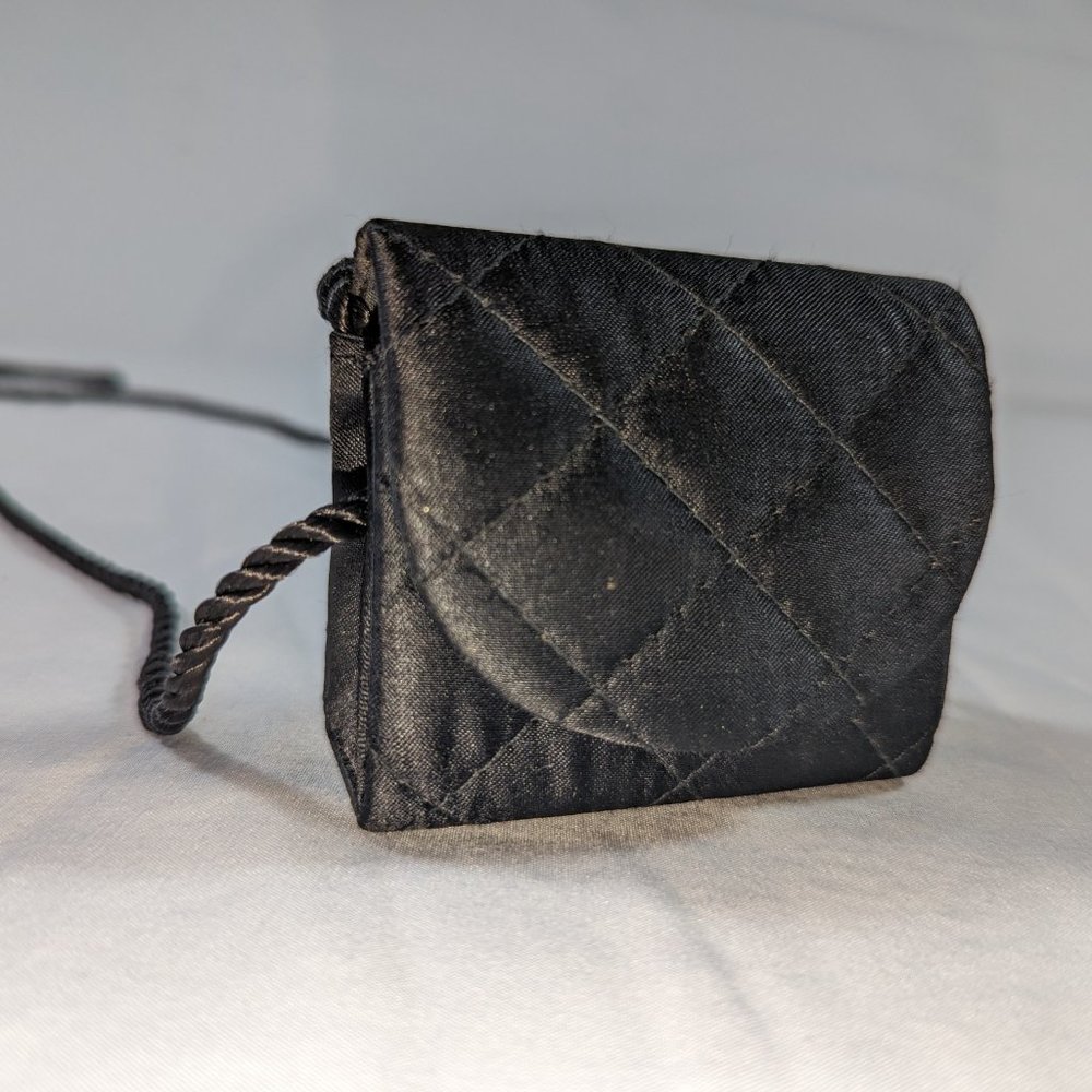 Vintage 90s Lancome Lipstick Purse Small Black RARE